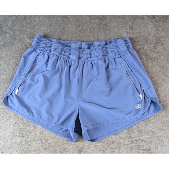 Ariat Pants - AriatTEK‎ Women's XL Blue Running Shorts NWOT Zip Pockets Elastic Waist Gym